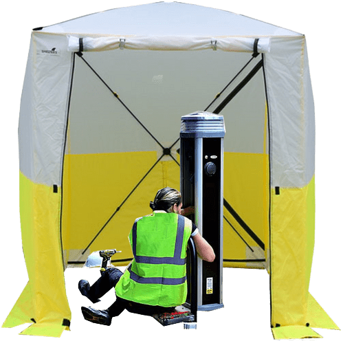 UK EV Installers | Sheerspeed Shelters - Electric Car EV Charger Installation pop-up work tent - 1.8(l) x 1.8(w) x 2.0m (h)